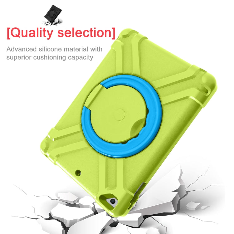 For iPad Air/Air2/Pro9.7 EVA + PC Flat Protective Shell with 360 ° Rotating Bracket(Grass Green+Blue) - iPad 9.7 (2018) & (2017) Cases by buy2fix | Online Shopping UK | buy2fix