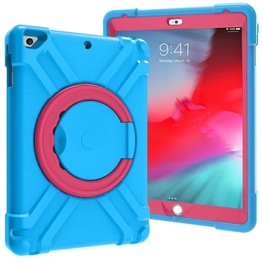 For iPad Air/Air2/Pro9.7 EVA + PC Flat Protective Shell with 360 ° Rotating Bracket(Blue+Rose Red) - iPad 9.7 (2018) & (2017) Cases by buy2fix | Online Shopping UK | buy2fix