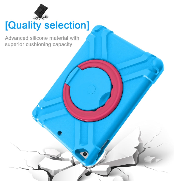 For iPad Air/Air2/Pro9.7 EVA + PC Flat Protective Shell with 360 ° Rotating Bracket(Blue+Rose Red) - iPad 9.7 (2018) & (2017) Cases by buy2fix | Online Shopping UK | buy2fix