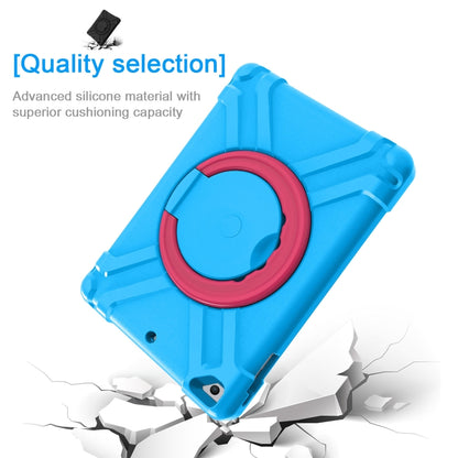 For iPad Air/Air2/Pro9.7 EVA + PC Flat Protective Shell with 360 ° Rotating Bracket(Blue+Rose Red) - iPad 9.7 (2018) & (2017) Cases by buy2fix | Online Shopping UK | buy2fix