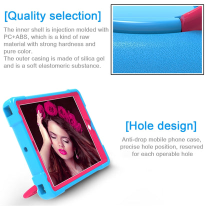For iPad Air/Air2/Pro9.7 EVA + PC Flat Protective Shell with 360 ° Rotating Bracket(Blue+Rose Red) - iPad 9.7 (2018) & (2017) Cases by buy2fix | Online Shopping UK | buy2fix