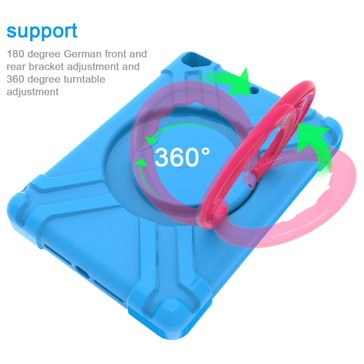 For iPad Air/Air2/Pro9.7 EVA + PC Flat Protective Shell with 360 ° Rotating Bracket(Blue+Rose Red) - iPad 9.7 (2018) & (2017) Cases by buy2fix | Online Shopping UK | buy2fix