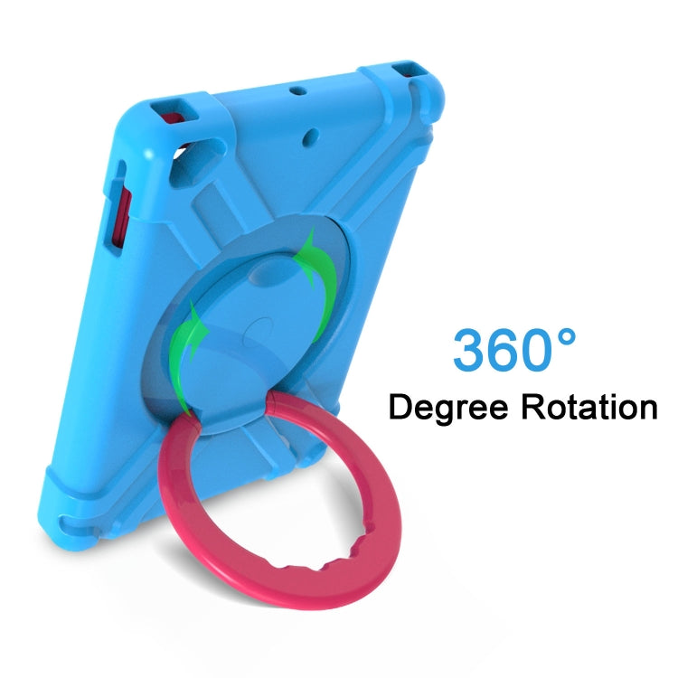 For iPad Air/Air2/Pro9.7 EVA + PC Flat Protective Shell with 360 ° Rotating Bracket(Blue+Rose Red) - iPad 9.7 (2018) & (2017) Cases by buy2fix | Online Shopping UK | buy2fix