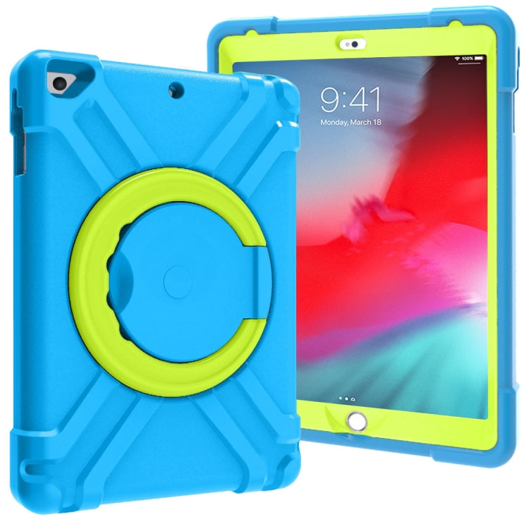 For iPad Air/Air2/Pro9.7 EVA + PC Flat Protective Shell with 360 ° Rotating Bracket(Blue+Grass Green) - iPad 9.7 (2018) & (2017) Cases by buy2fix | Online Shopping UK | buy2fix