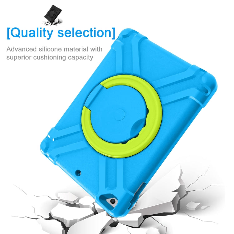 For iPad Air/Air2/Pro9.7 EVA + PC Flat Protective Shell with 360 ° Rotating Bracket(Blue+Grass Green) - iPad 9.7 (2018) & (2017) Cases by buy2fix | Online Shopping UK | buy2fix