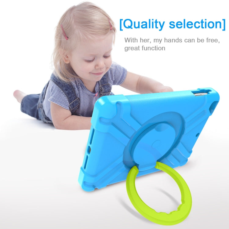 For iPad Air/Air2/Pro9.7 EVA + PC Flat Protective Shell with 360 ° Rotating Bracket(Blue+Grass Green) - iPad 9.7 (2018) & (2017) Cases by buy2fix | Online Shopping UK | buy2fix