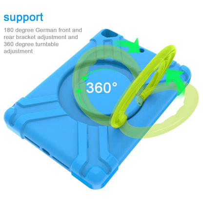 For iPad Air/Air2/Pro9.7 EVA + PC Flat Protective Shell with 360 ° Rotating Bracket(Blue+Grass Green) - iPad 9.7 (2018) & (2017) Cases by buy2fix | Online Shopping UK | buy2fix
