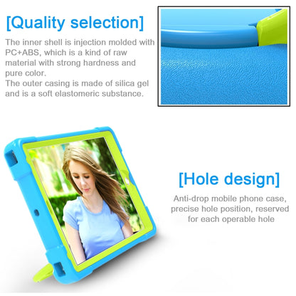 For iPad Air/Air2/Pro9.7 EVA + PC Flat Protective Shell with 360 ° Rotating Bracket(Blue+Grass Green) - iPad 9.7 (2018) & (2017) Cases by buy2fix | Online Shopping UK | buy2fix