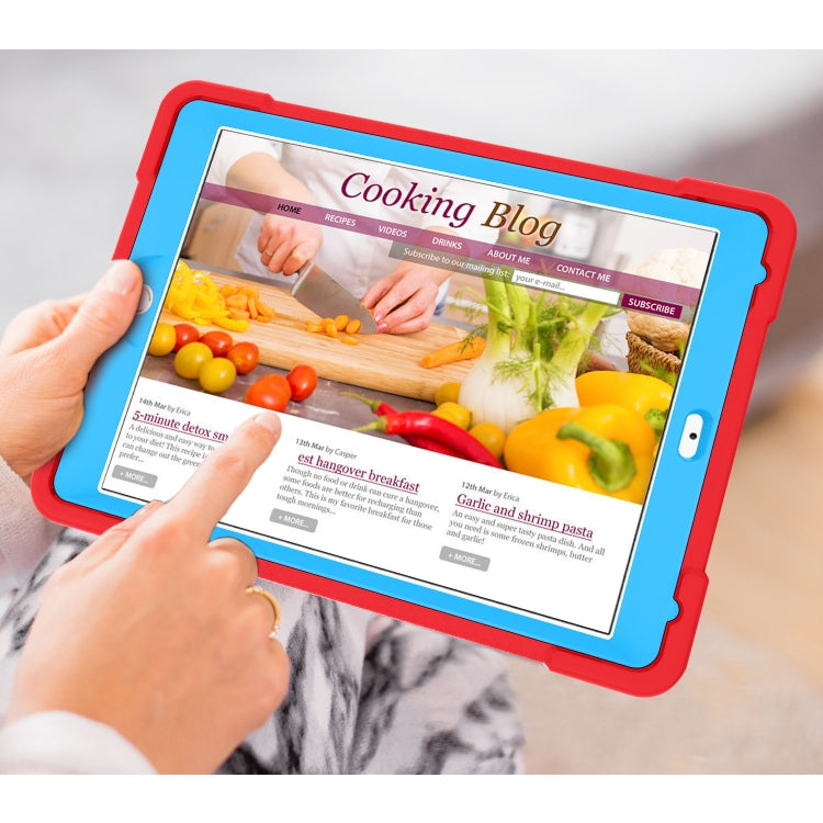 For iPad Air/Air2/Pro9.7 EVA + PC Flat Protective Shell with 360 ° Rotating Bracket(Red+Blue) - iPad 9.7 (2018) & (2017) Cases by buy2fix | Online Shopping UK | buy2fix