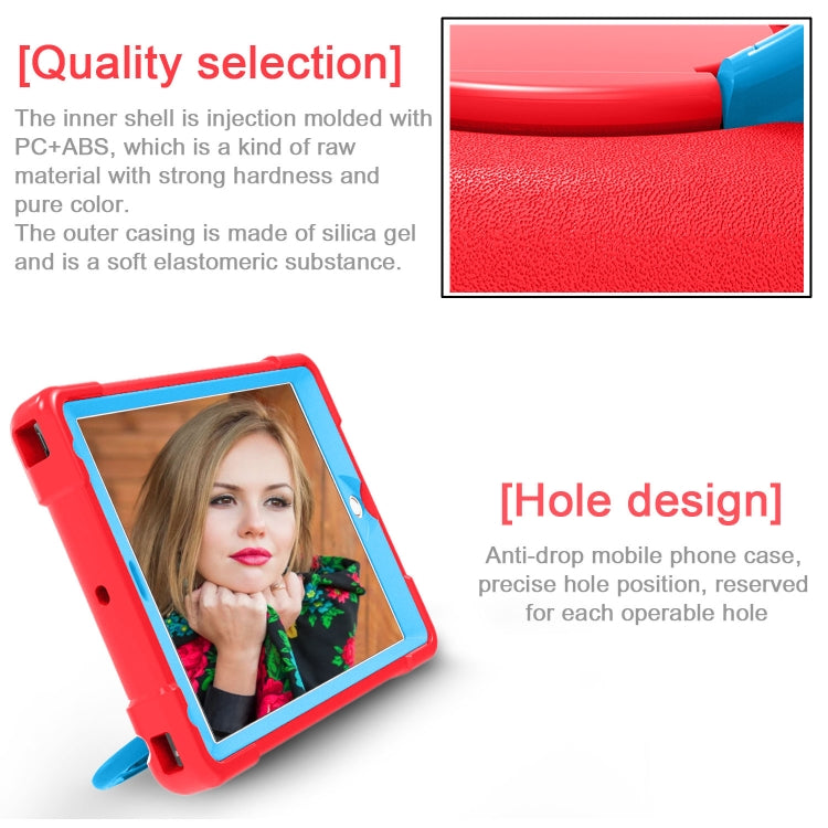 For iPad Air/Air2/Pro9.7 EVA + PC Flat Protective Shell with 360 ° Rotating Bracket(Red+Blue) - iPad 9.7 (2018) & (2017) Cases by buy2fix | Online Shopping UK | buy2fix