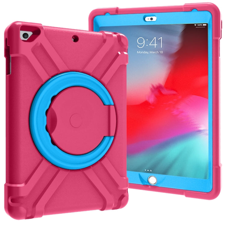For iPad Air/Air2/Pro9.7 EVA + PC Flat Protective Shell with 360 ° Rotating Bracket(Rose Red+Blue) - iPad 9.7 (2018) & (2017) Cases by buy2fix | Online Shopping UK | buy2fix