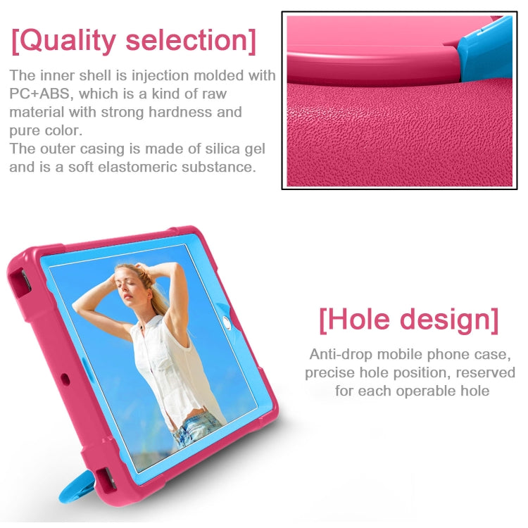 For iPad Air/Air2/Pro9.7 EVA + PC Flat Protective Shell with 360 ° Rotating Bracket(Rose Red+Blue) - iPad 9.7 (2018) & (2017) Cases by buy2fix | Online Shopping UK | buy2fix