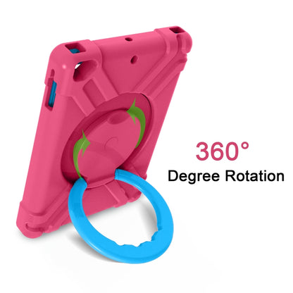For iPad Air/Air2/Pro9.7 EVA + PC Flat Protective Shell with 360 ° Rotating Bracket(Rose Red+Blue) - iPad 9.7 (2018) & (2017) Cases by buy2fix | Online Shopping UK | buy2fix