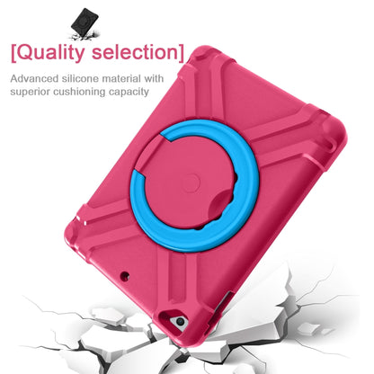 For iPad Air/Air2/Pro9.7 EVA + PC Flat Protective Shell with 360 ° Rotating Bracket(Rose Red+Blue) - iPad 9.7 (2018) & (2017) Cases by buy2fix | Online Shopping UK | buy2fix