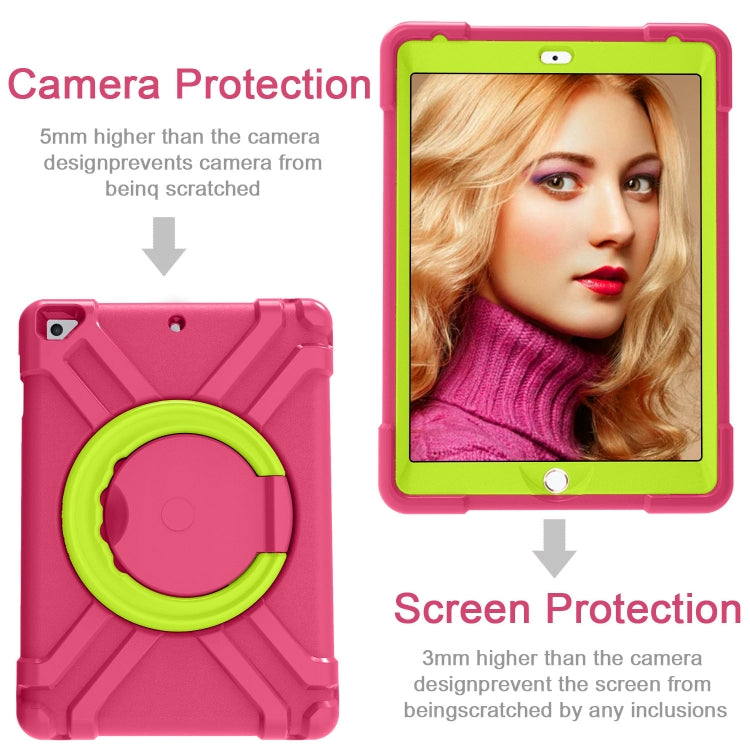 For iPad Air/Air2/Pro9.7 EVA + PC Flat Protective Shell with 360 ° Rotating Bracket(Rose Red+Grass Green) - iPad 9.7 (2018) & (2017) Cases by buy2fix | Online Shopping UK | buy2fix