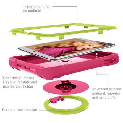 For iPad Air/Air2/Pro9.7 EVA + PC Flat Protective Shell with 360 ° Rotating Bracket(Rose Red+Grass Green) - iPad 9.7 (2018) & (2017) Cases by buy2fix | Online Shopping UK | buy2fix