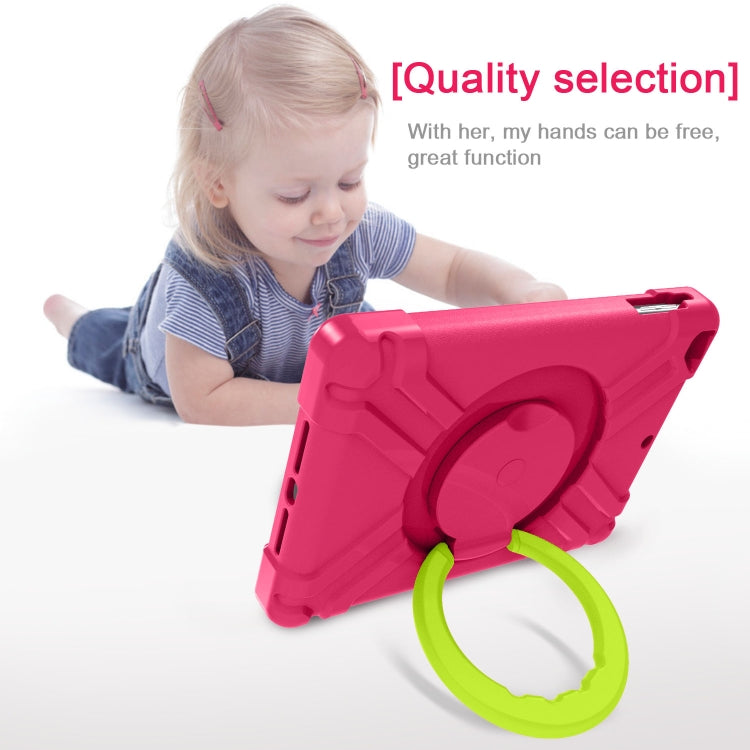 For iPad Air/Air2/Pro9.7 EVA + PC Flat Protective Shell with 360 ° Rotating Bracket(Rose Red+Grass Green) - iPad 9.7 (2018) & (2017) Cases by buy2fix | Online Shopping UK | buy2fix