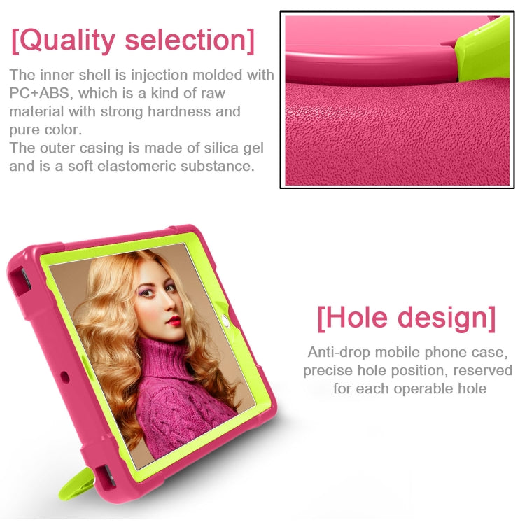 For iPad Air/Air2/Pro9.7 EVA + PC Flat Protective Shell with 360 ° Rotating Bracket(Rose Red+Grass Green) - iPad 9.7 (2018) & (2017) Cases by buy2fix | Online Shopping UK | buy2fix