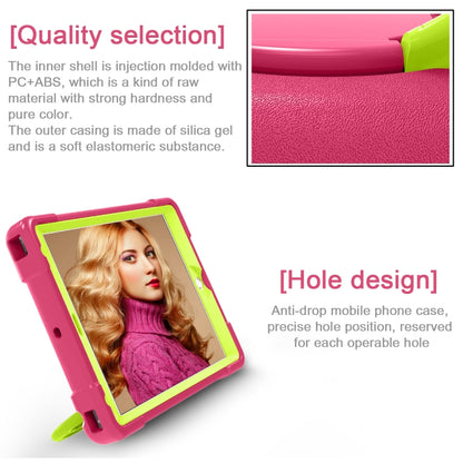 For iPad Air/Air2/Pro9.7 EVA + PC Flat Protective Shell with 360 ° Rotating Bracket(Rose Red+Grass Green) - iPad 9.7 (2018) & (2017) Cases by buy2fix | Online Shopping UK | buy2fix