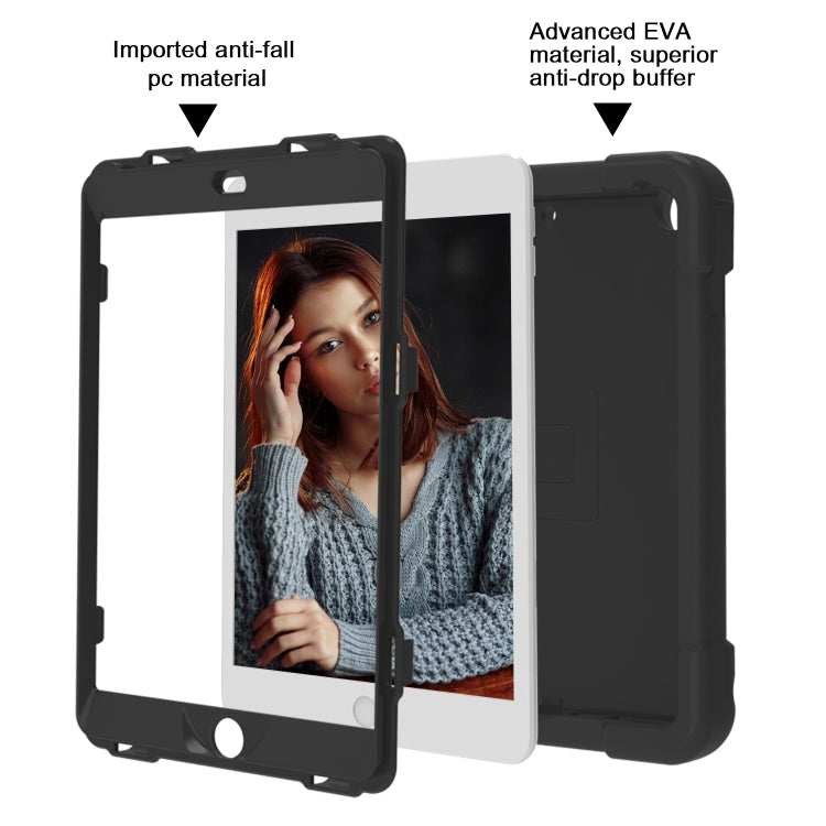 For iPad 10.2 EVA + PC Flat Protective Shell with 360 ° Rotating Bracket(Black+Black) - iPad 10.2 Cases by buy2fix | Online Shopping UK | buy2fix