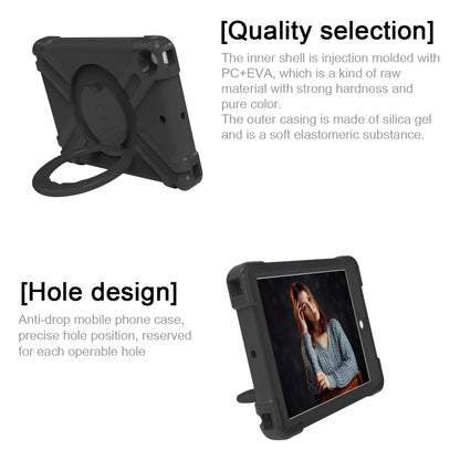 For iPad 10.2 EVA + PC Flat Protective Shell with 360 ° Rotating Bracket(Black+Black) - iPad 10.2 Cases by buy2fix | Online Shopping UK | buy2fix