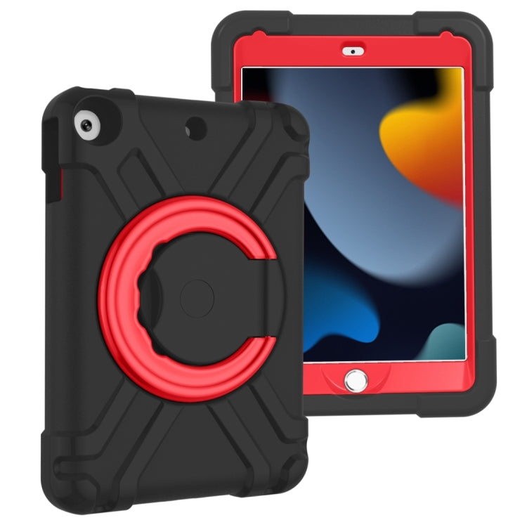 For iPad 10.2 EVA + PC Flat Protective Shell with 360 ° Rotating Bracket(Black+Red) - iPad 10.2 Cases by buy2fix | Online Shopping UK | buy2fix