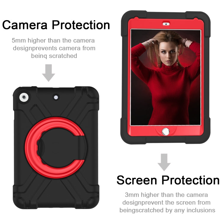 For iPad 10.2 EVA + PC Flat Protective Shell with 360 ° Rotating Bracket(Black+Red) - iPad 10.2 Cases by buy2fix | Online Shopping UK | buy2fix