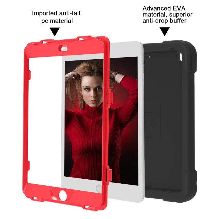 For iPad 10.2 EVA + PC Flat Protective Shell with 360 ° Rotating Bracket(Black+Red) - iPad 10.2 Cases by buy2fix | Online Shopping UK | buy2fix