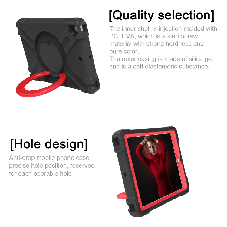 For iPad 10.2 EVA + PC Flat Protective Shell with 360 ° Rotating Bracket(Black+Red) - iPad 10.2 Cases by buy2fix | Online Shopping UK | buy2fix