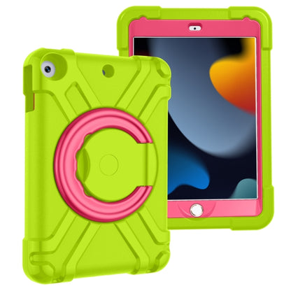 For iPad 10.2 EVA + PC Flat Protective Shell with 360 ° Rotating Bracket(Grass Green+Rose Red) - iPad 10.2 Cases by buy2fix | Online Shopping UK | buy2fix