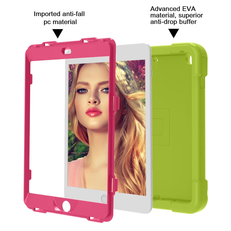 For iPad 10.2 EVA + PC Flat Protective Shell with 360 ° Rotating Bracket(Grass Green+Rose Red) - iPad 10.2 Cases by buy2fix | Online Shopping UK | buy2fix