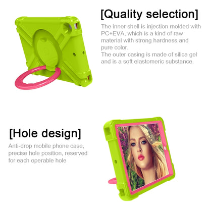 For iPad 10.2 EVA + PC Flat Protective Shell with 360 ° Rotating Bracket(Grass Green+Rose Red) - iPad 10.2 Cases by buy2fix | Online Shopping UK | buy2fix