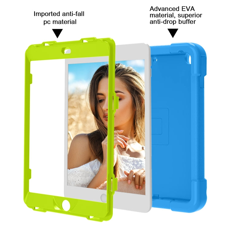 For iPad 10.2 EVA + PC Flat Protective Shell with 360 ° Rotating Bracket(Grass Green+Blue) - iPad 10.2 Cases by buy2fix | Online Shopping UK | buy2fix