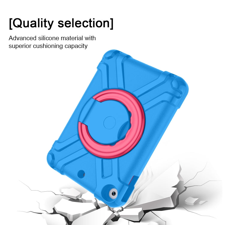 For iPad 10.2 EVA + PC Flat Protective Shell with 360 ° Rotating Bracket(Blue+Rose Red) - iPad 10.2 Cases by buy2fix | Online Shopping UK | buy2fix