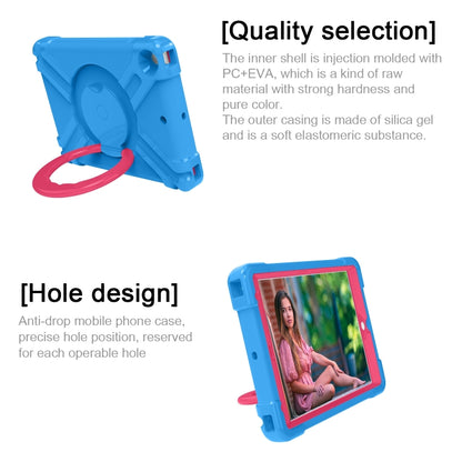 For iPad 10.2 EVA + PC Flat Protective Shell with 360 ° Rotating Bracket(Blue+Rose Red) - iPad 10.2 Cases by buy2fix | Online Shopping UK | buy2fix