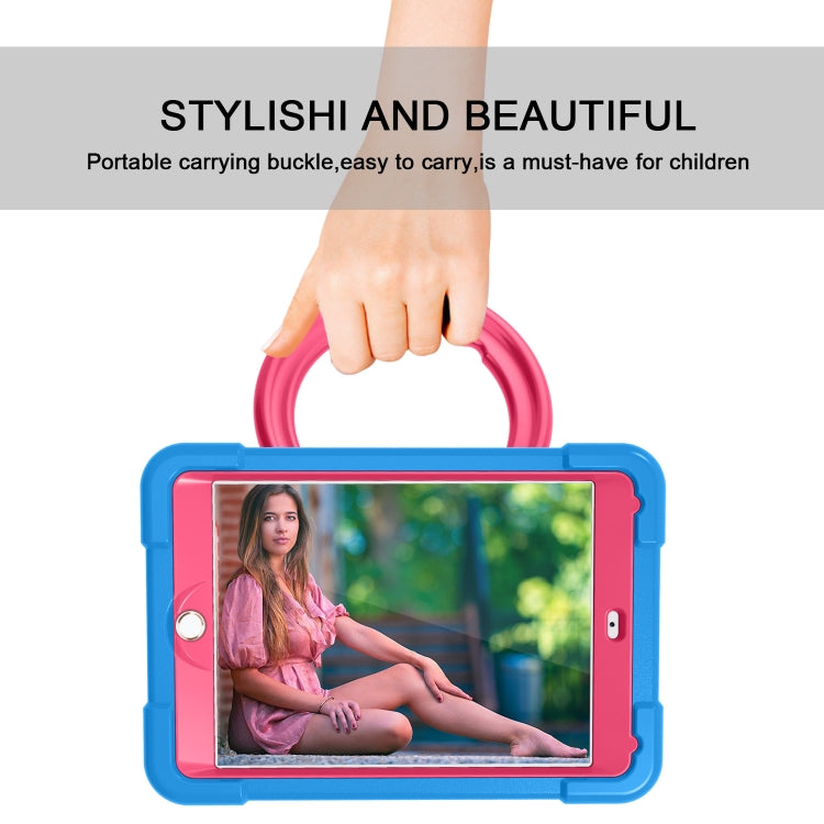 For iPad 10.2 EVA + PC Flat Protective Shell with 360 ° Rotating Bracket(Blue+Rose Red) - iPad 10.2 Cases by buy2fix | Online Shopping UK | buy2fix