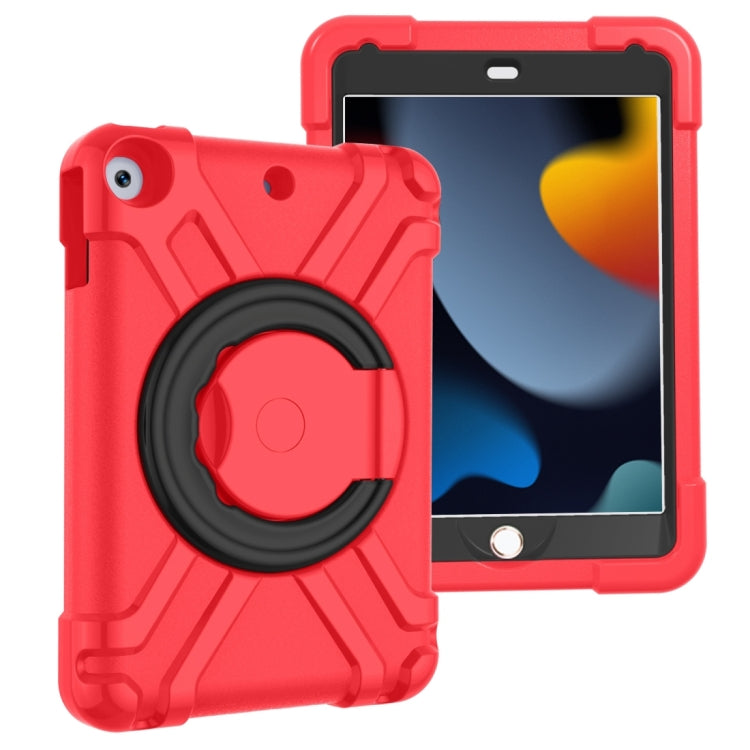 For iPad 10.2 EVA + PC Flat Protective Shell with 360 ° Rotating Bracket(Red+Black) - iPad 10.2 Cases by buy2fix | Online Shopping UK | buy2fix