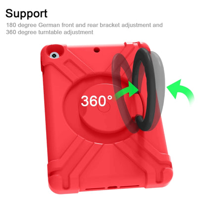 For iPad 10.2 EVA + PC Flat Protective Shell with 360 ° Rotating Bracket(Red+Black) - iPad 10.2 Cases by buy2fix | Online Shopping UK | buy2fix
