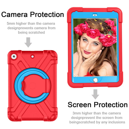 For iPad 10.2 EVA + PC Flat Protective Shell with 360 ° Rotating Bracket(Red+Blue) - iPad 10.2 Cases by buy2fix | Online Shopping UK | buy2fix
