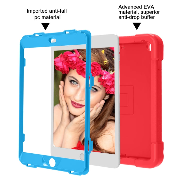 For iPad 10.2 EVA + PC Flat Protective Shell with 360 ° Rotating Bracket(Red+Blue) - iPad 10.2 Cases by buy2fix | Online Shopping UK | buy2fix