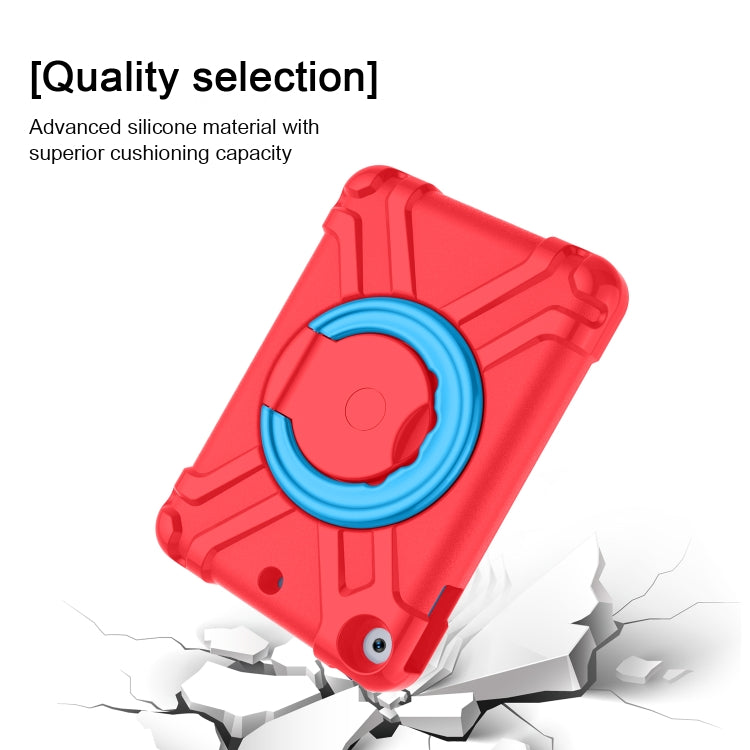For iPad 10.2 EVA + PC Flat Protective Shell with 360 ° Rotating Bracket(Red+Blue) - iPad 10.2 Cases by buy2fix | Online Shopping UK | buy2fix
