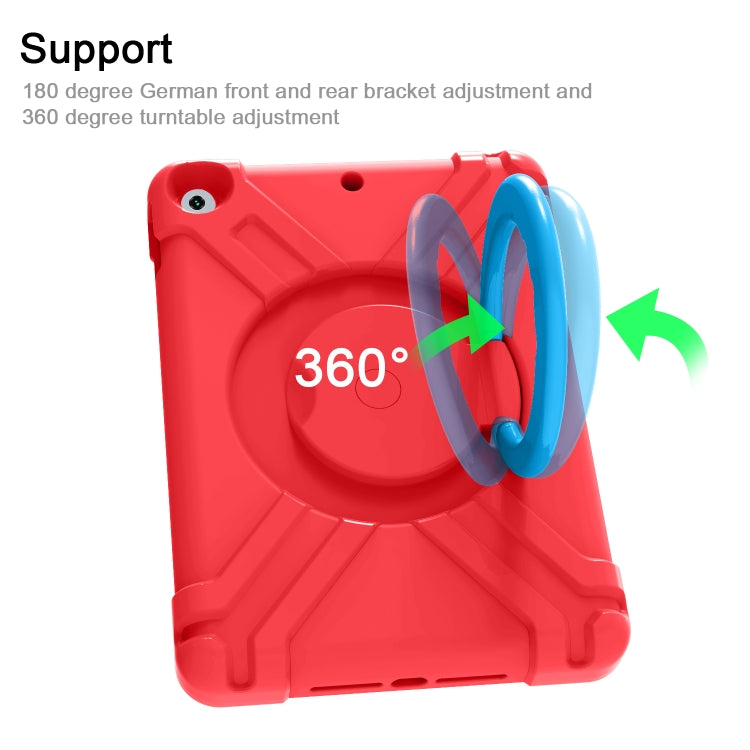 For iPad 10.2 EVA + PC Flat Protective Shell with 360 ° Rotating Bracket(Red+Blue) - iPad 10.2 Cases by buy2fix | Online Shopping UK | buy2fix
