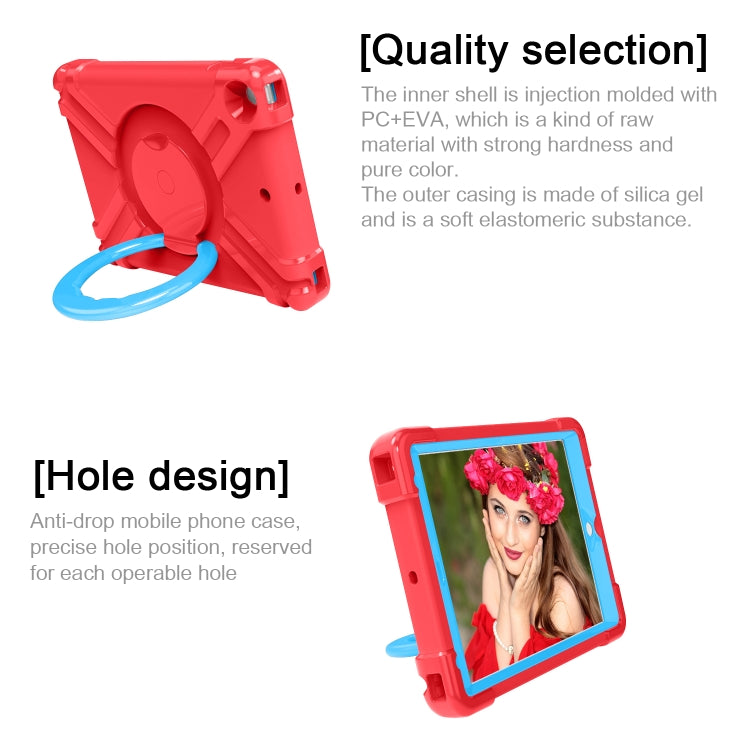 For iPad 10.2 EVA + PC Flat Protective Shell with 360 ° Rotating Bracket(Red+Blue) - iPad 10.2 Cases by buy2fix | Online Shopping UK | buy2fix