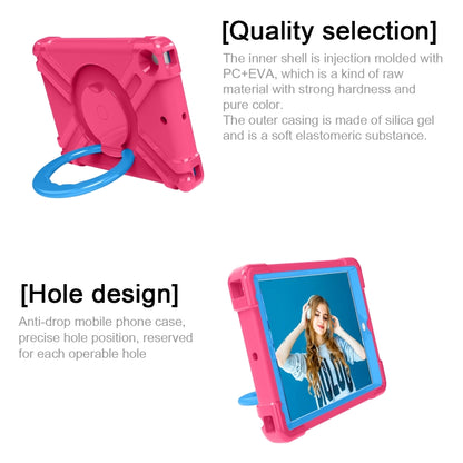 For iPad 10.2 EVA + PC Flat Protective Shell with 360 ° Rotating Bracket(Rose Red+Blue) - iPad 10.2 Cases by buy2fix | Online Shopping UK | buy2fix