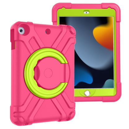For iPad 10.2 EVA + PC Flat Protective Shell with 360 ° Rotating Bracket(Rose Red+Grass Green) - iPad 10.2 Cases by buy2fix | Online Shopping UK | buy2fix