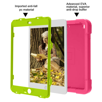 For iPad 10.2 EVA + PC Flat Protective Shell with 360 ° Rotating Bracket(Rose Red+Grass Green) - iPad 10.2 Cases by buy2fix | Online Shopping UK | buy2fix