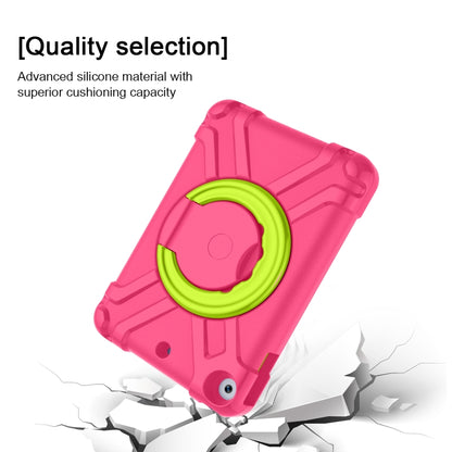 For iPad 10.2 EVA + PC Flat Protective Shell with 360 ° Rotating Bracket(Rose Red+Grass Green) - iPad 10.2 Cases by buy2fix | Online Shopping UK | buy2fix