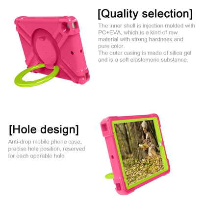 For iPad 10.2 EVA + PC Flat Protective Shell with 360 ° Rotating Bracket(Rose Red+Grass Green) - iPad 10.2 Cases by buy2fix | Online Shopping UK | buy2fix
