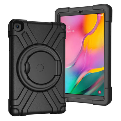 For Galaxy Tab A 10.1 (2019) EVA + PC Flat Protective Shell with 360 Degree Rotating Bracket(Black+Black) - Tab A 10.1 (2019) T510 / T515 by buy2fix | Online Shopping UK | buy2fix