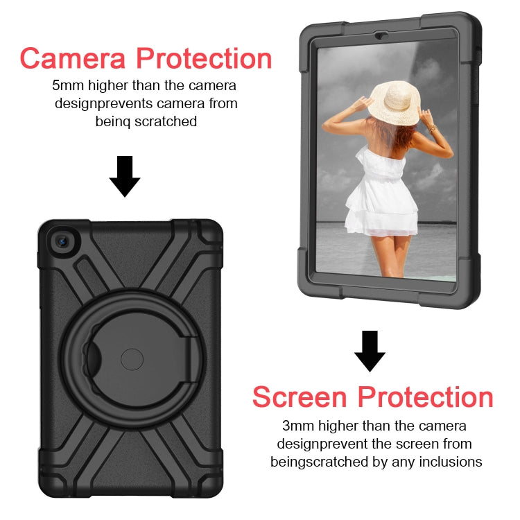 For Galaxy Tab A 10.1 (2019) EVA + PC Flat Protective Shell with 360 Degree Rotating Bracket(Black+Black) - Tab A 10.1 (2019) T510 / T515 by buy2fix | Online Shopping UK | buy2fix